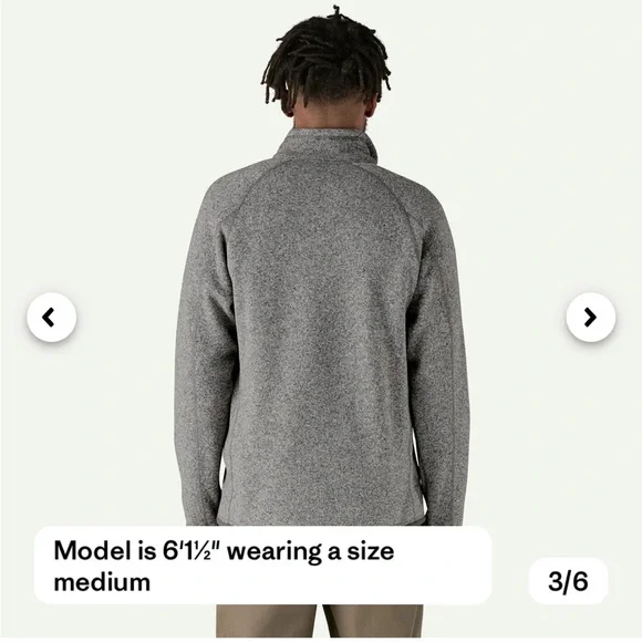 Patagonia Better Sweater Quarter Zip Fleece Stonewash Gray M - Picture 3 of 9
